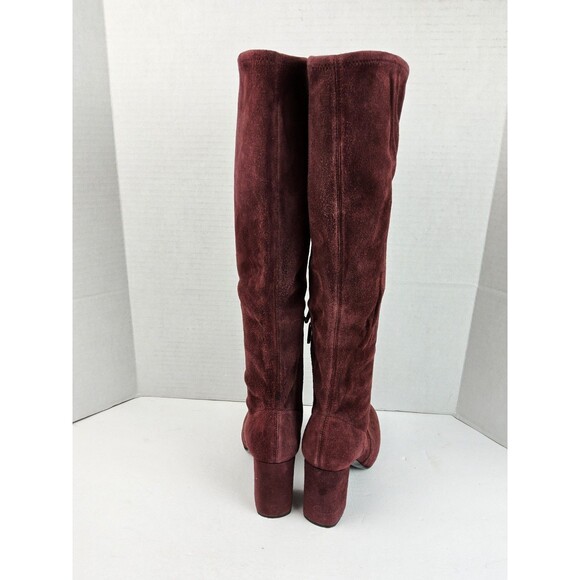 Prada Leather Suede Knee High Heeled Boots Size 36.5 - Picture 6 of 12